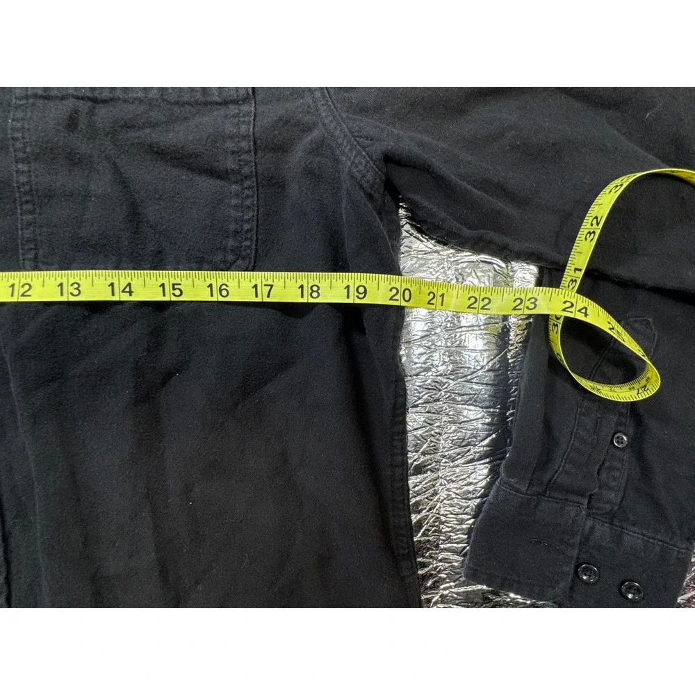 The North Face Mens Black Long Sleeve Flannel Button Down Shirt Large L